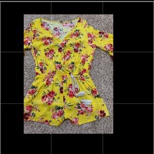 cute women’s yellow floral romper